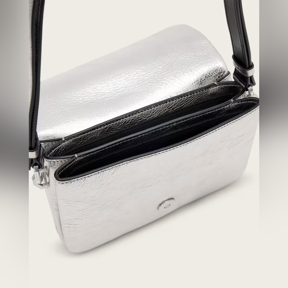 NWT AllSaints Jupiter Metallic Leather Crossbody Bag - Picture 5 of 14